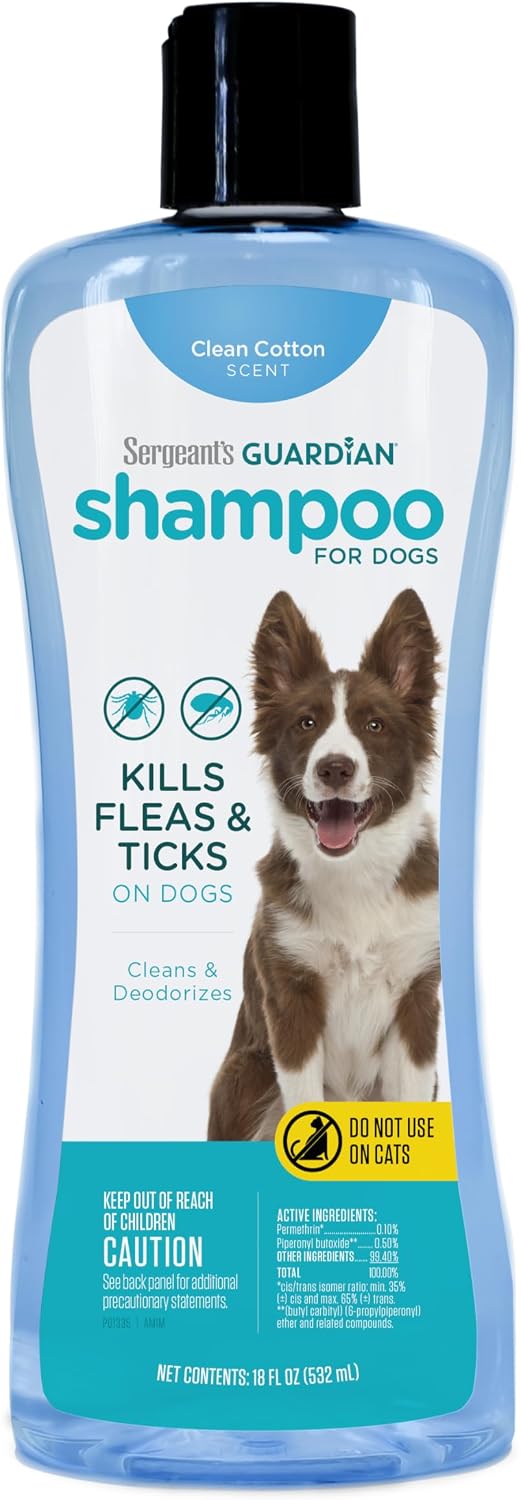Sergeant's Guardian Flea & Tick Shampoo Dogs, Kills Eggs 30 Days, 18oz