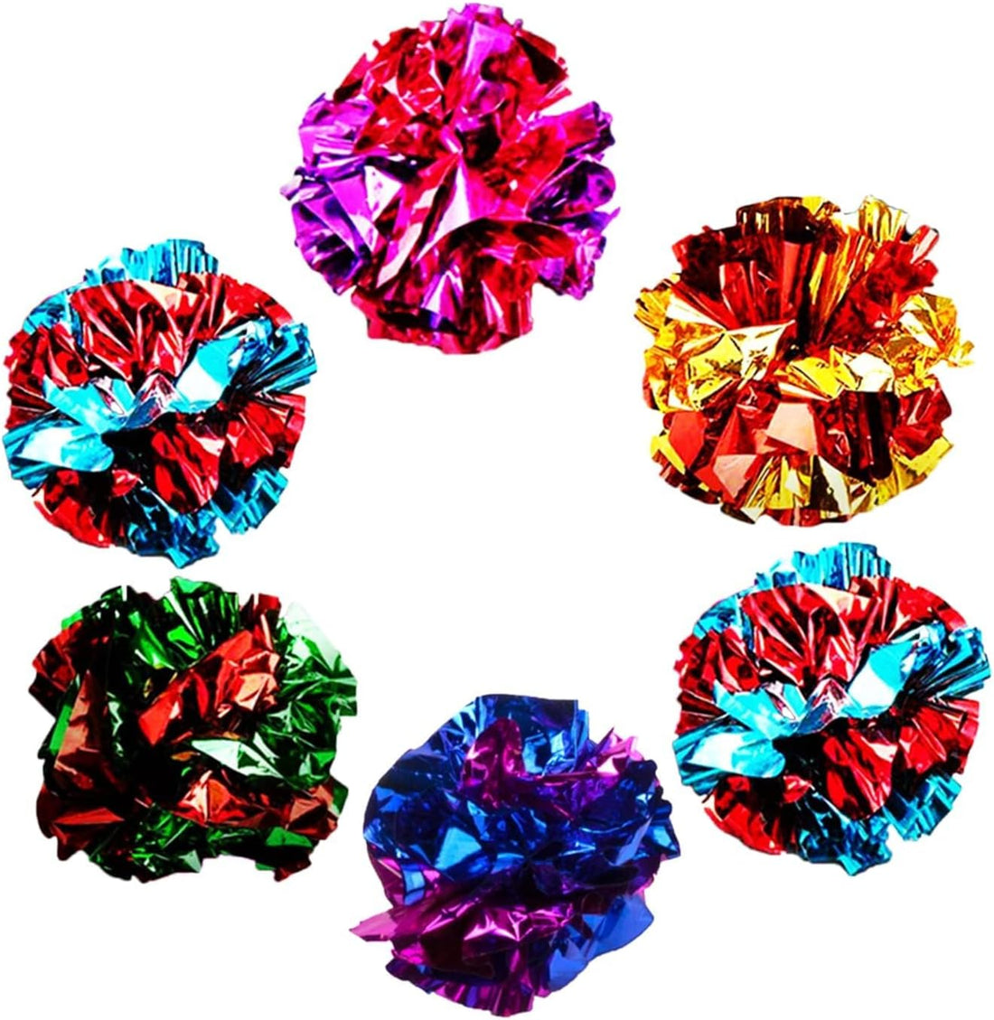 SunGrow Cat Crinkle Balls, Mylar Interactive Toys for Indoor Cats