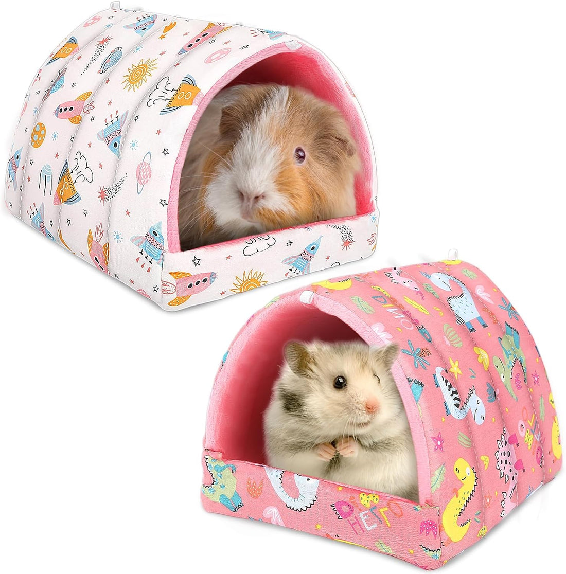 UPINS 2 Pack Guinea Pig Hideout, Washable Small Animal House Bed
