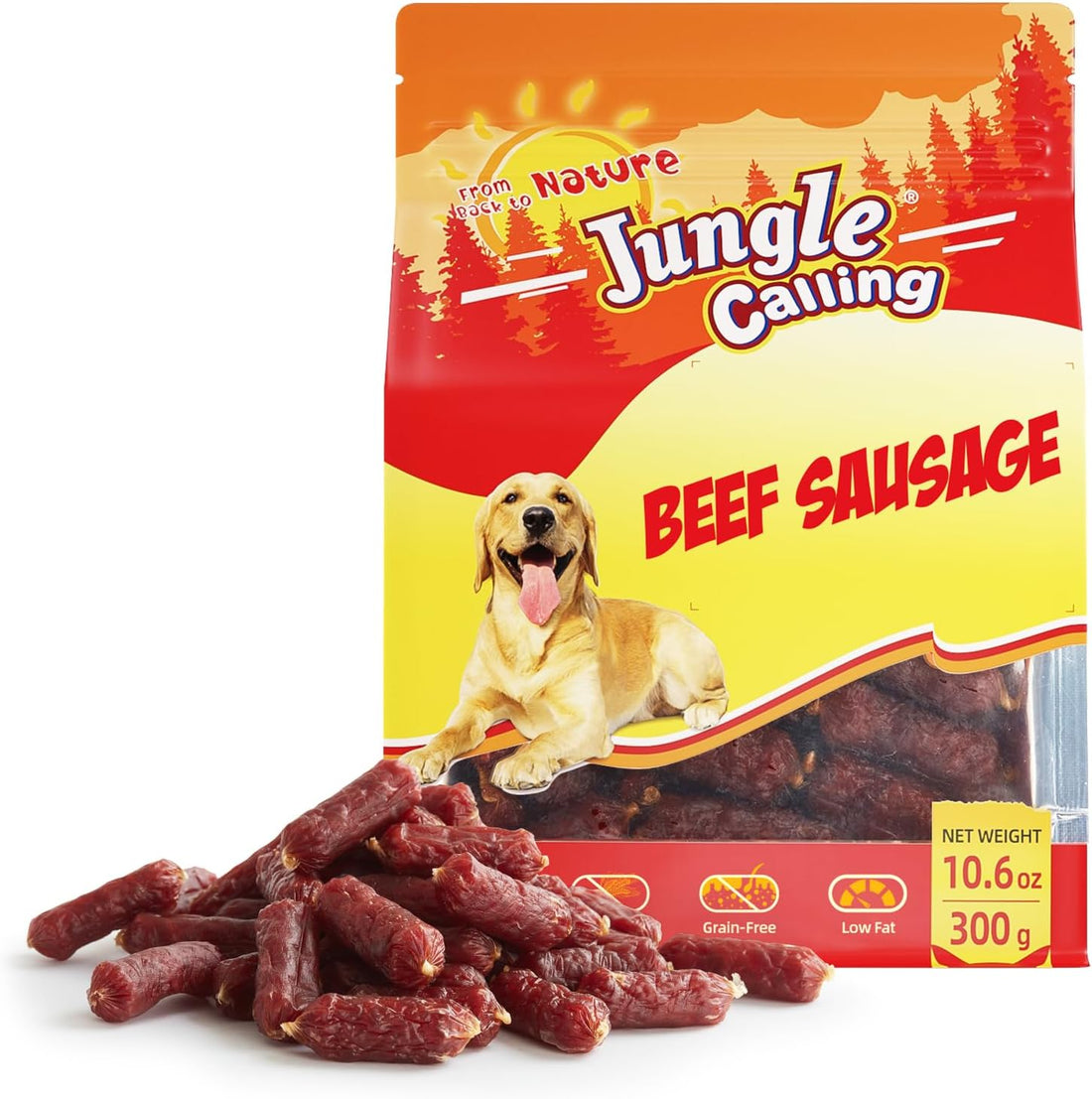 Jungle Calling Soft Chicken Sausage Treats for Small & Medium Dogs