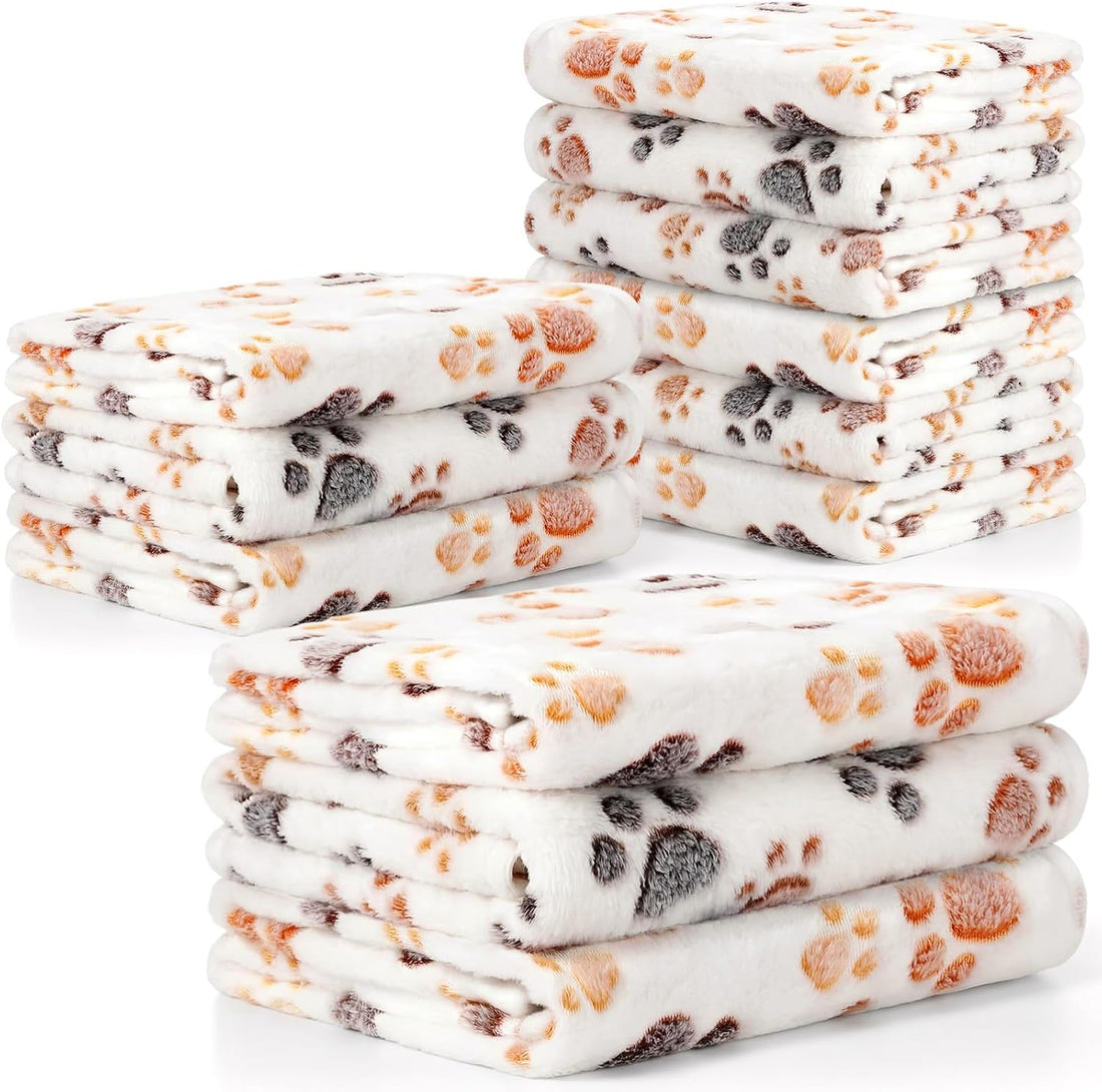 Tegeme 12 Pcs Puppy Blanket for Litter Dog Cat