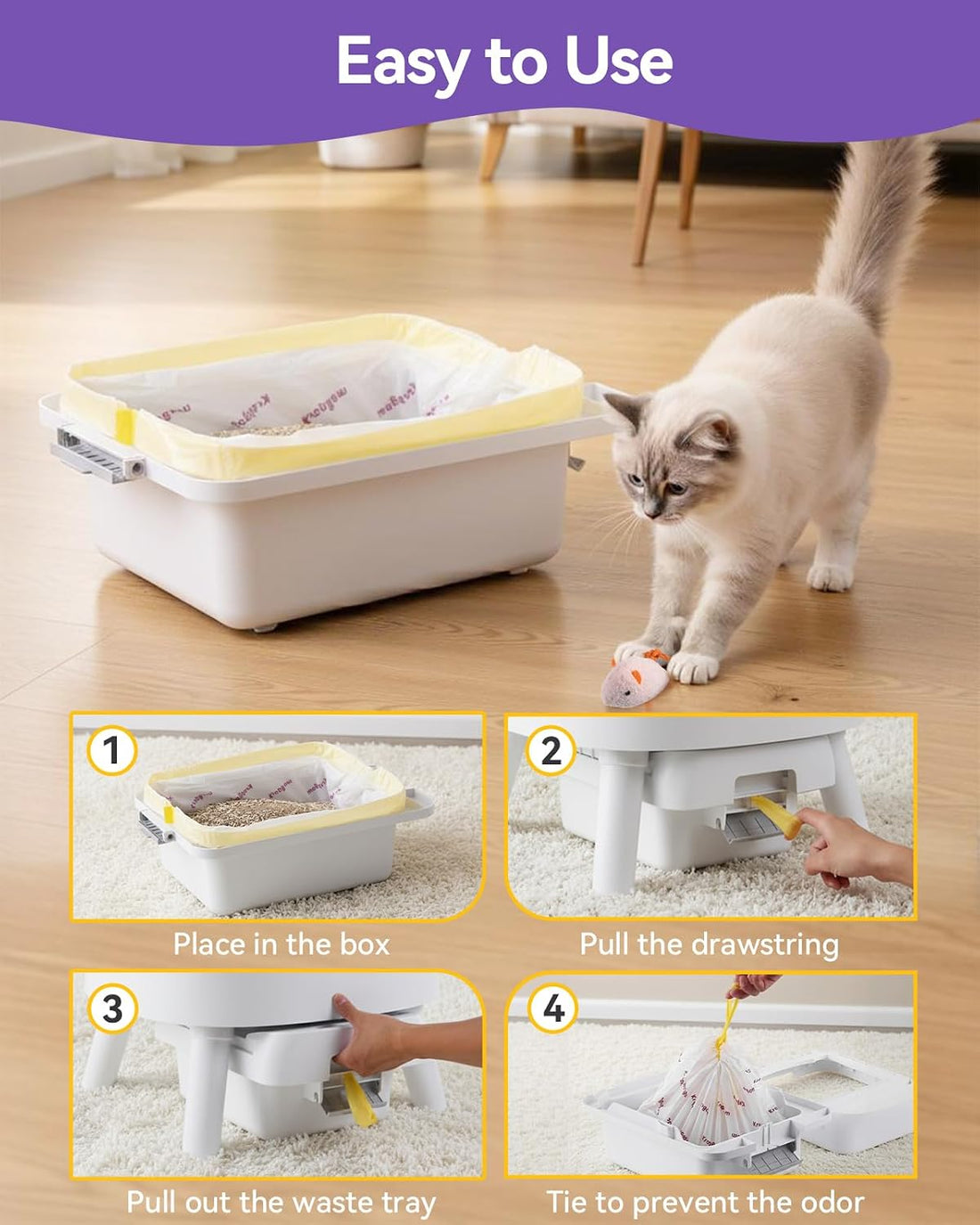 120 Count Cat Litter Box Bags Compatible with PetPivot AutoScooper