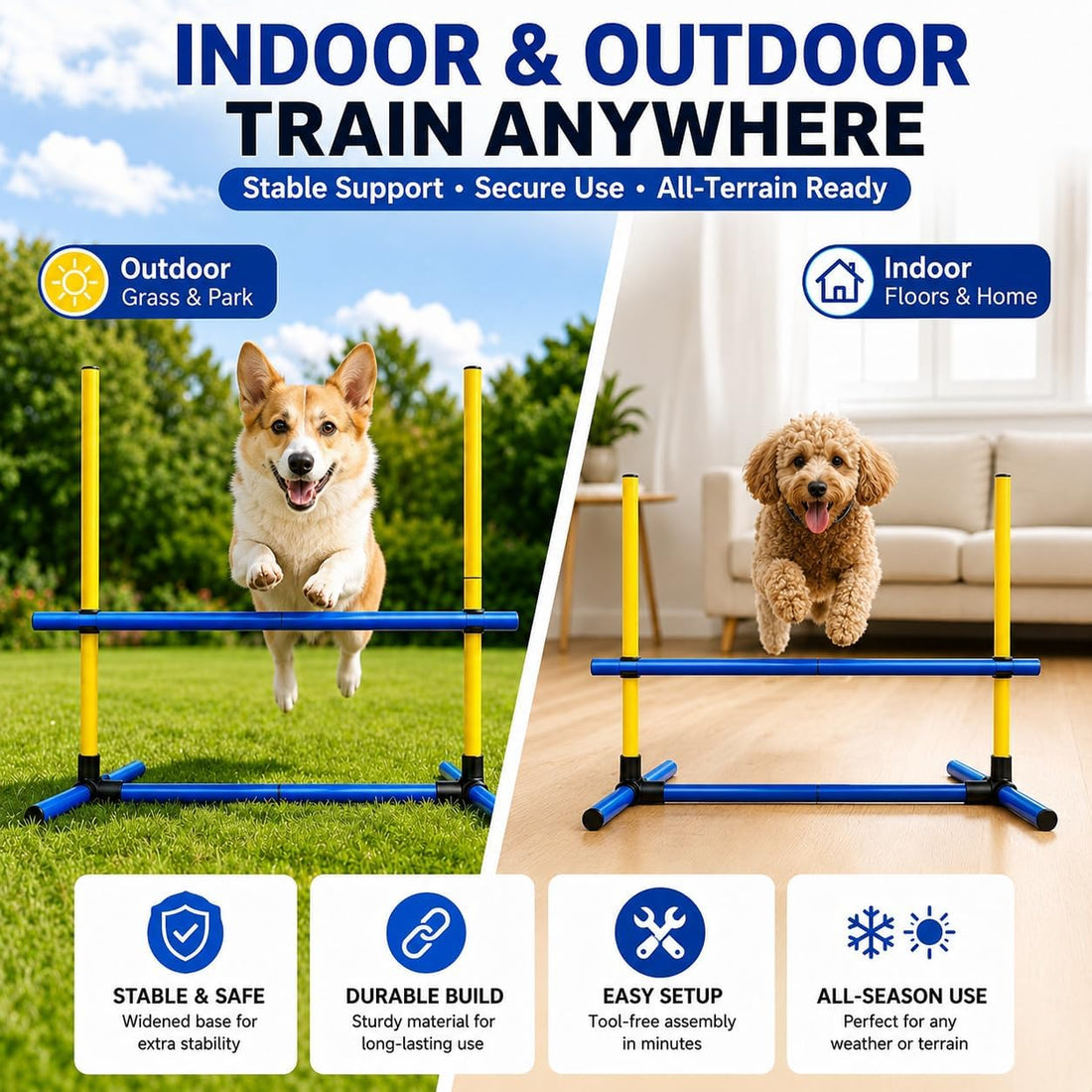 Dog Agility Equipment Set with Jumping Hoop for Agility Training