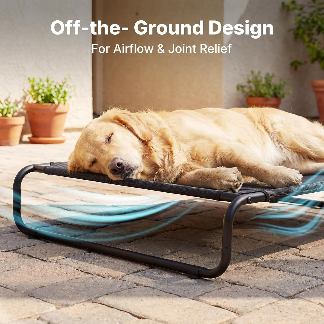 Veehoo Cooling Elevated Dog Bed, Outdoor Dog Bed for Large Dogs