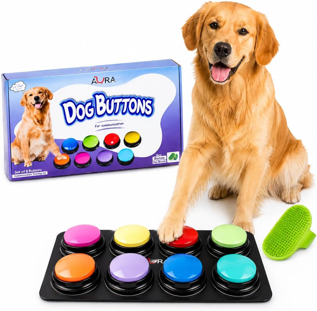 A-URA Dog Buttons for Communication, Recordable Dog Talking Buttons