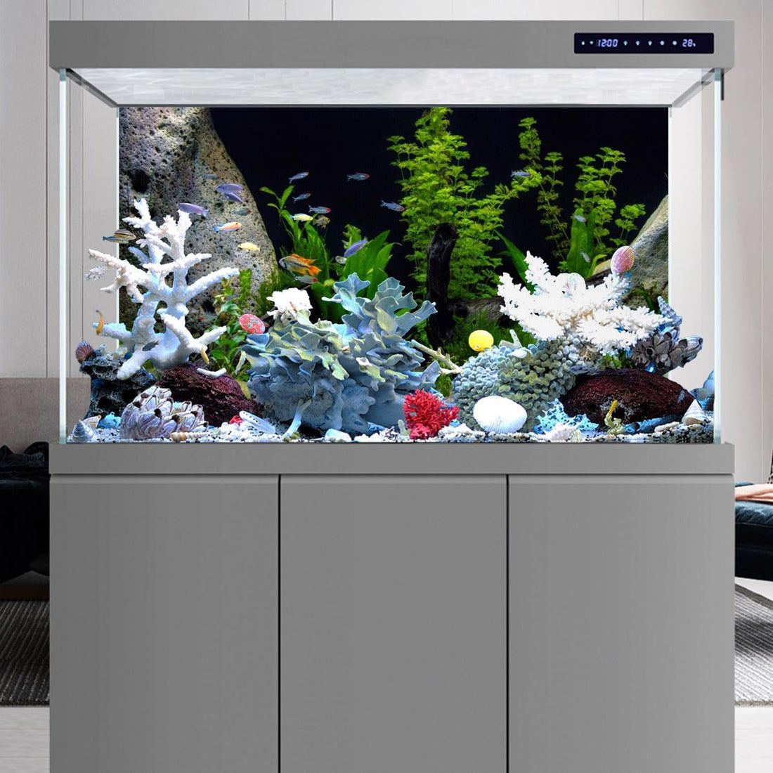 Underwater Aquatic Fish Tank Background Stone Aquarium Backdrop 72x24