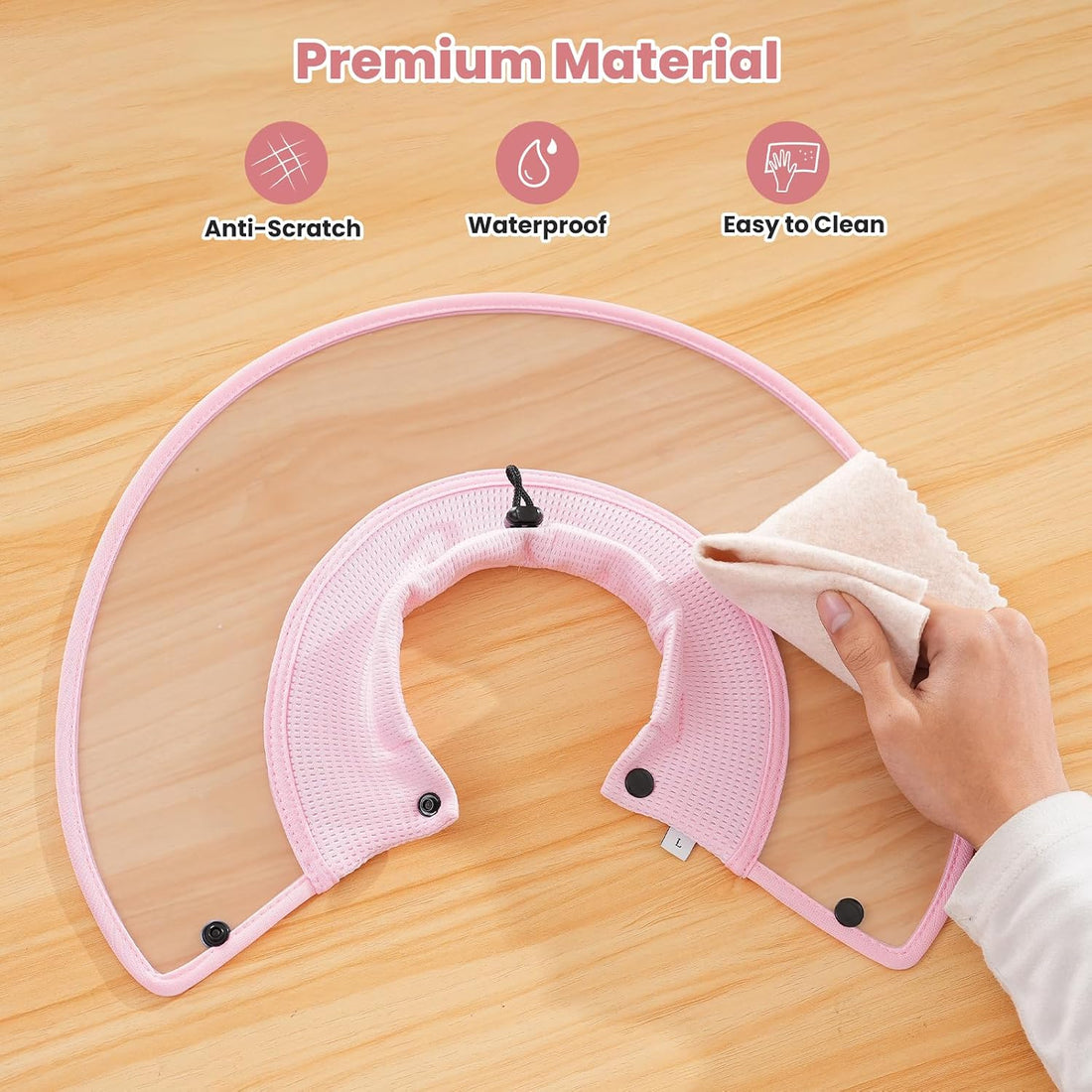 Avont Soft Mesh Cat Cone, Adjustable Anti-Lick E-Collar (Pink S)