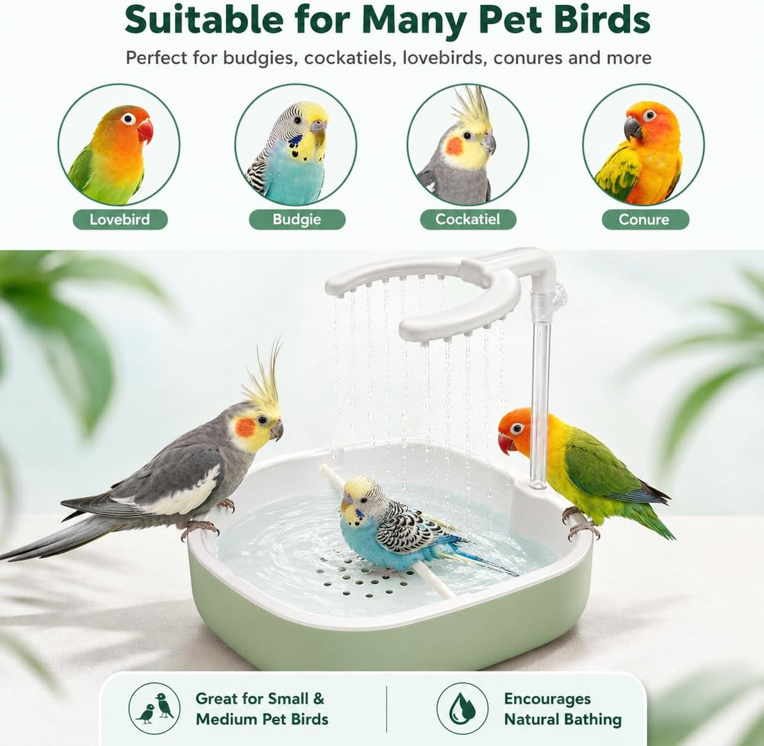 Automatic Bird Bath for Indoor Cages, Parakeets & Cockatiels