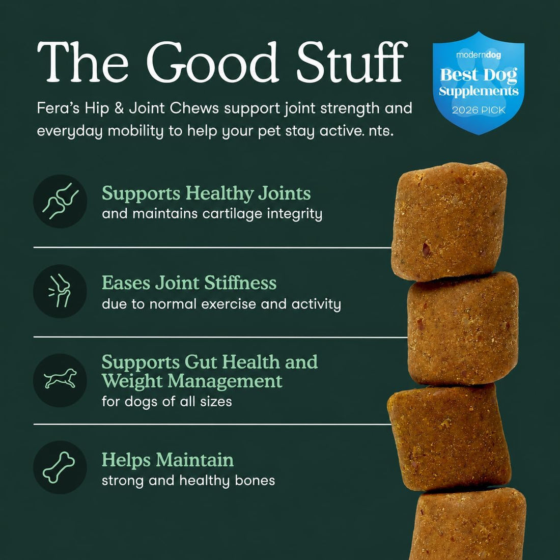 Fera Pets Hip & Joint Supplement for Dogs with Glucosamine