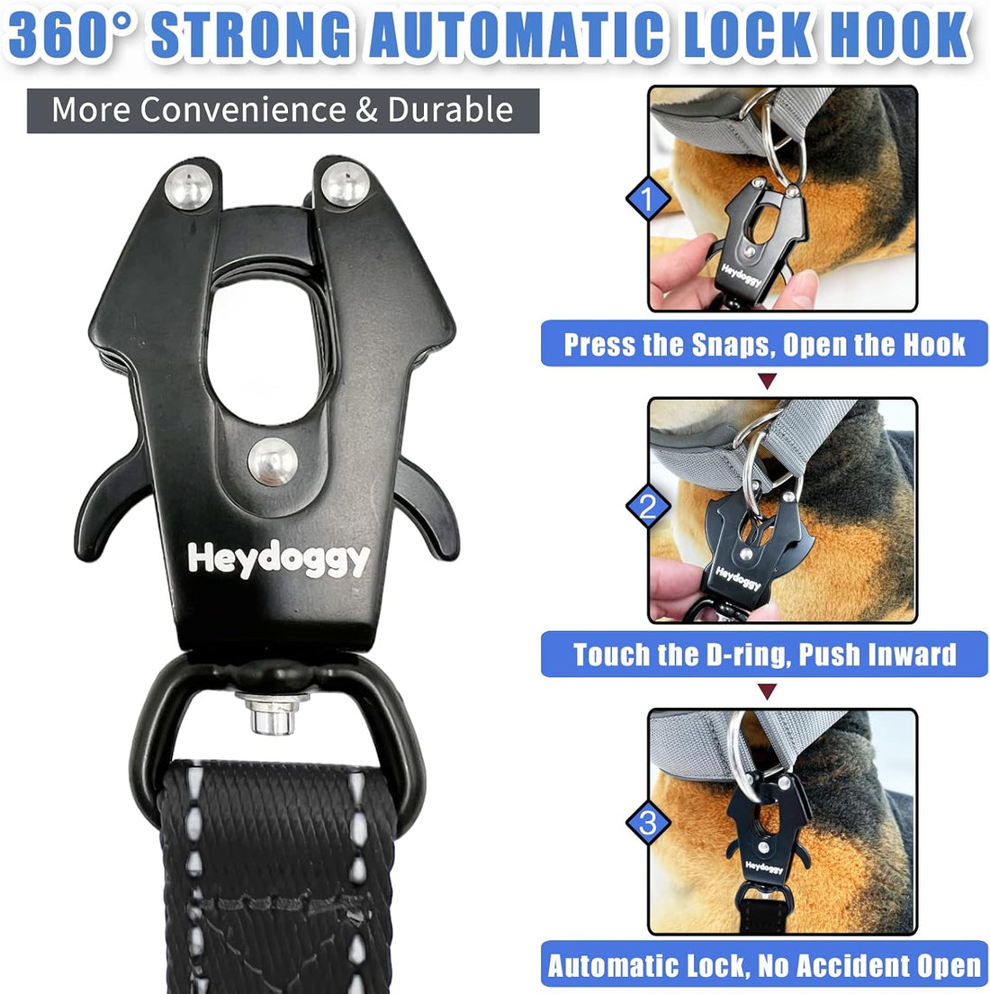 Strong Heavy Duty Dog Leash - 6ft Reflective Nylon Training Leash
