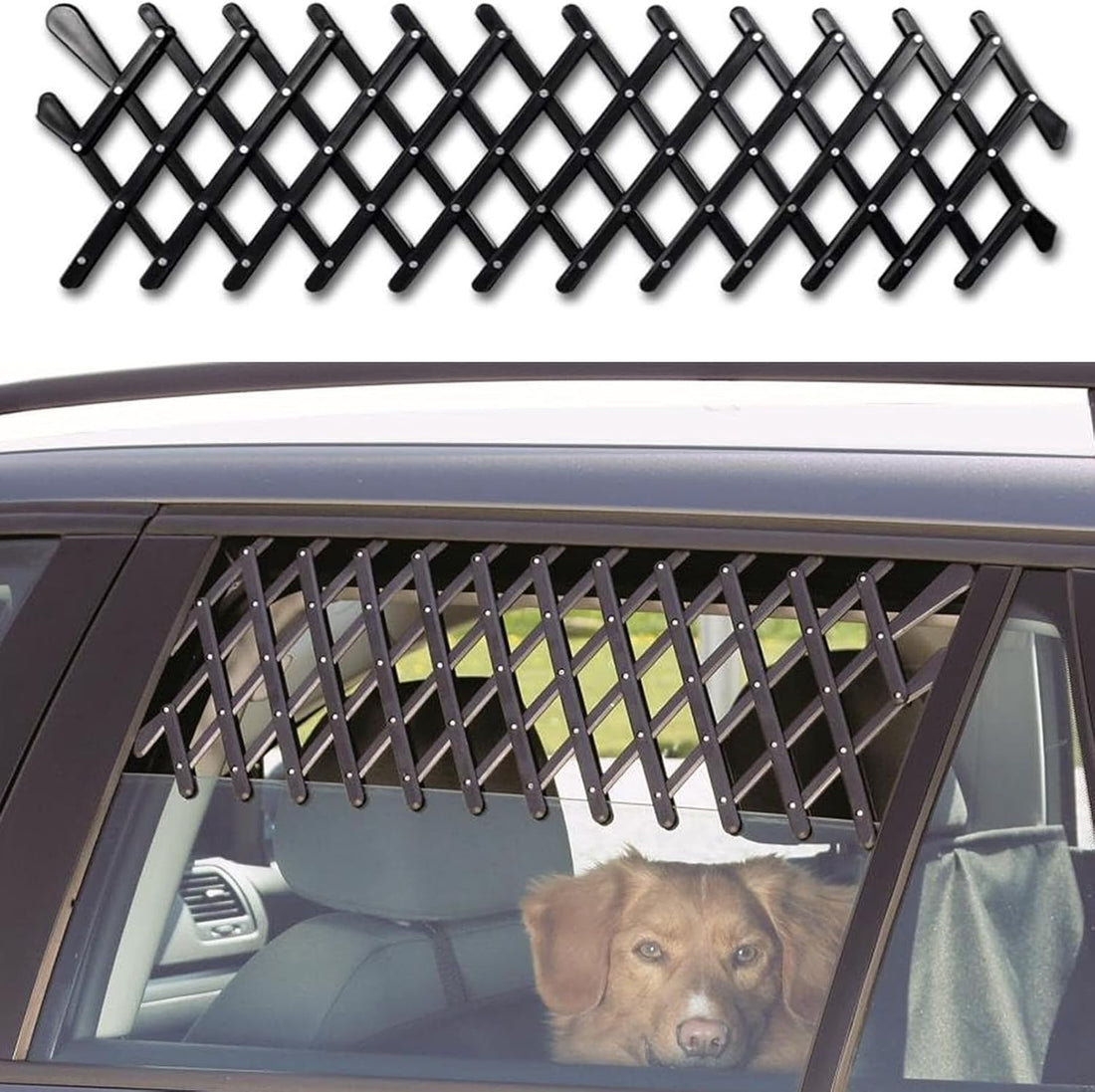 Window Pet Gate Extendable Car Window Ventilation Safeguard Mesh