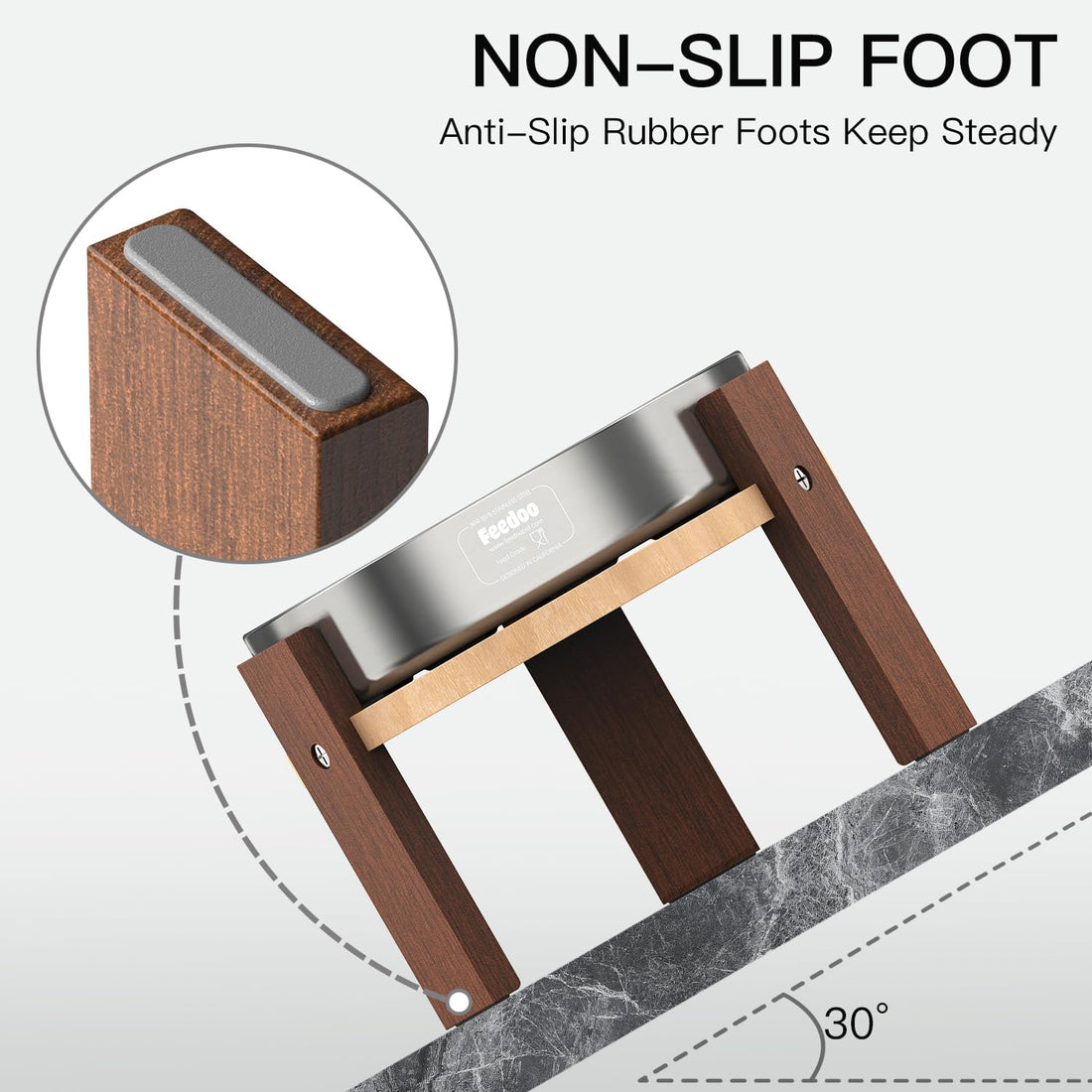 Feedoo Elevated Dog Bowl Stand, 7'' Height Raised Stand for Large Dogs