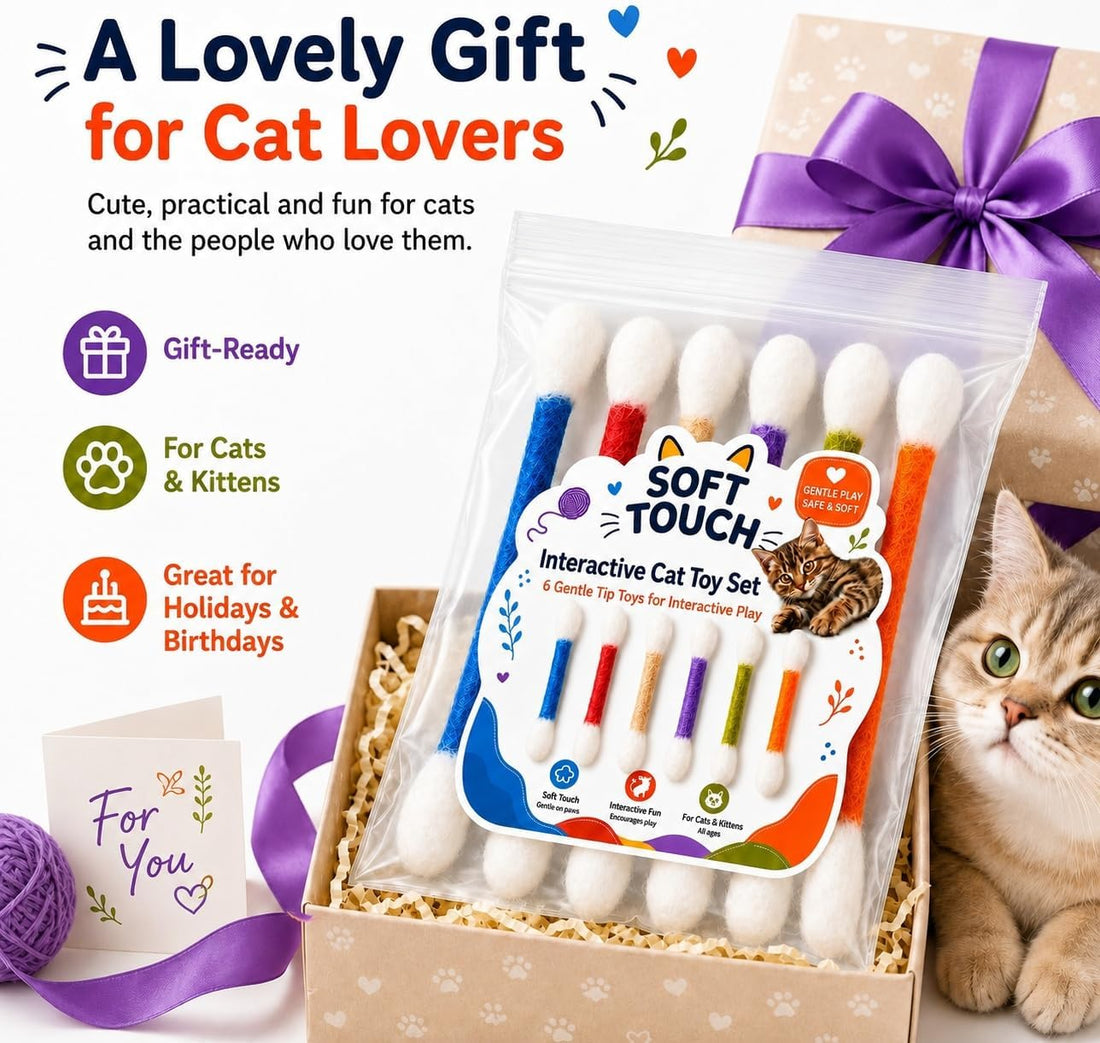 6-Pack 15CM Giant qtip cat Toy with Catnip