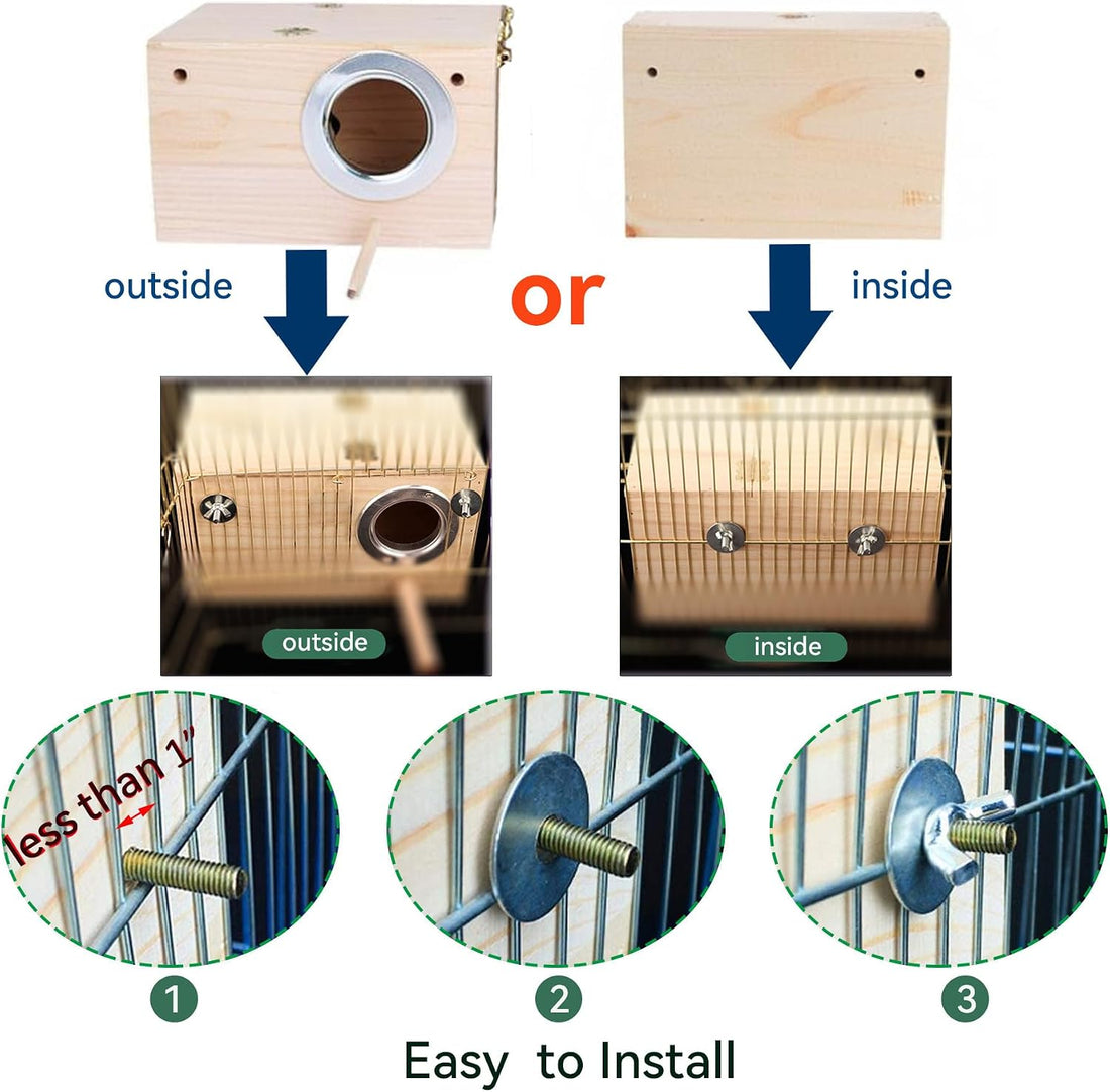 JSLZF Parakeet Nesting Box, Bird Nest Box with Perch for Parrot