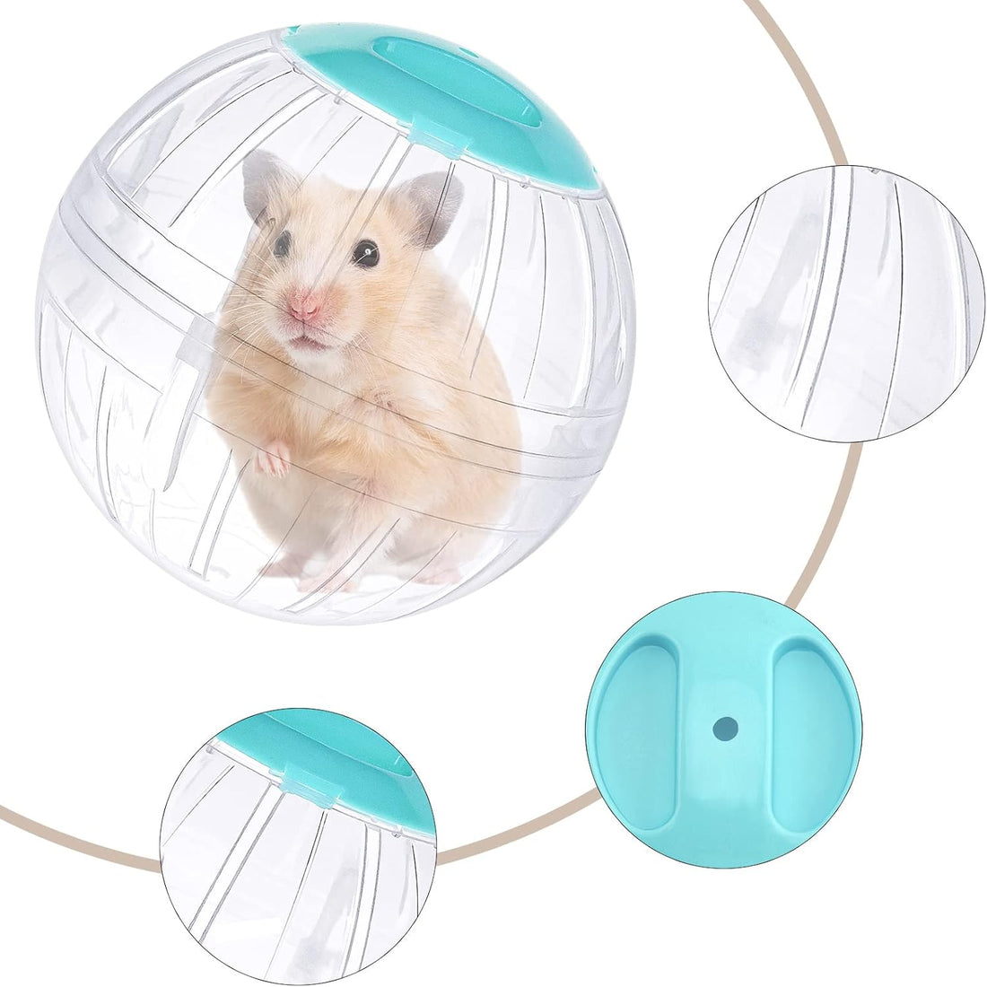 Hamster Exercise Ball, 5.7 Inch Transparent Running Wheel,Blue