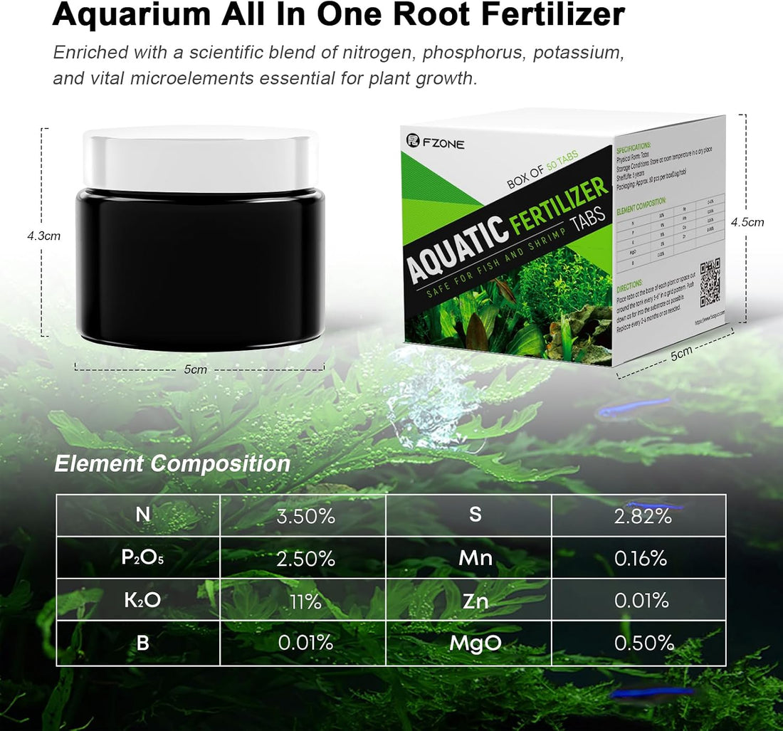 FZONE Root Tabs, Aquarium Plant Fertilizer, Safe for Fish & Shrimp