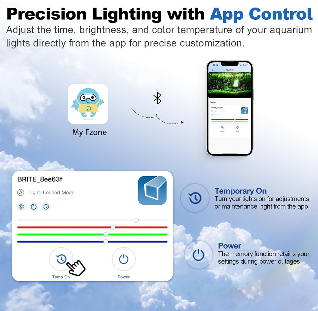 FZONE Aquarium Light 36W LED Plant Light for 24-31" Tanks, APP Control