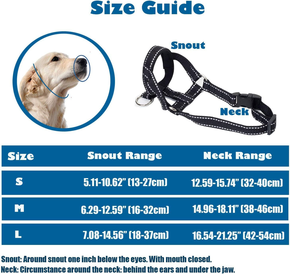 Dog Head Collar, Head Collar with Reflective Strap to Stop Pulling
