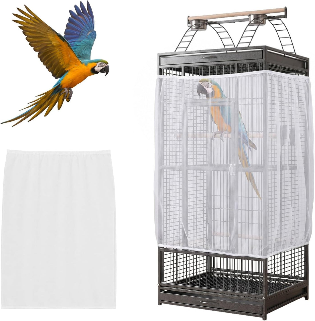 Universal Bird Cage Seed Catcher, Adjustable Bird Cage Cover