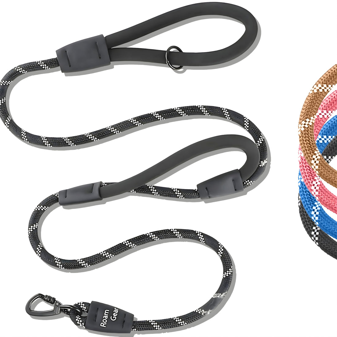 6 Foot Dog Leash, Two Extra Padded Handles, Locking Carabiner Clip