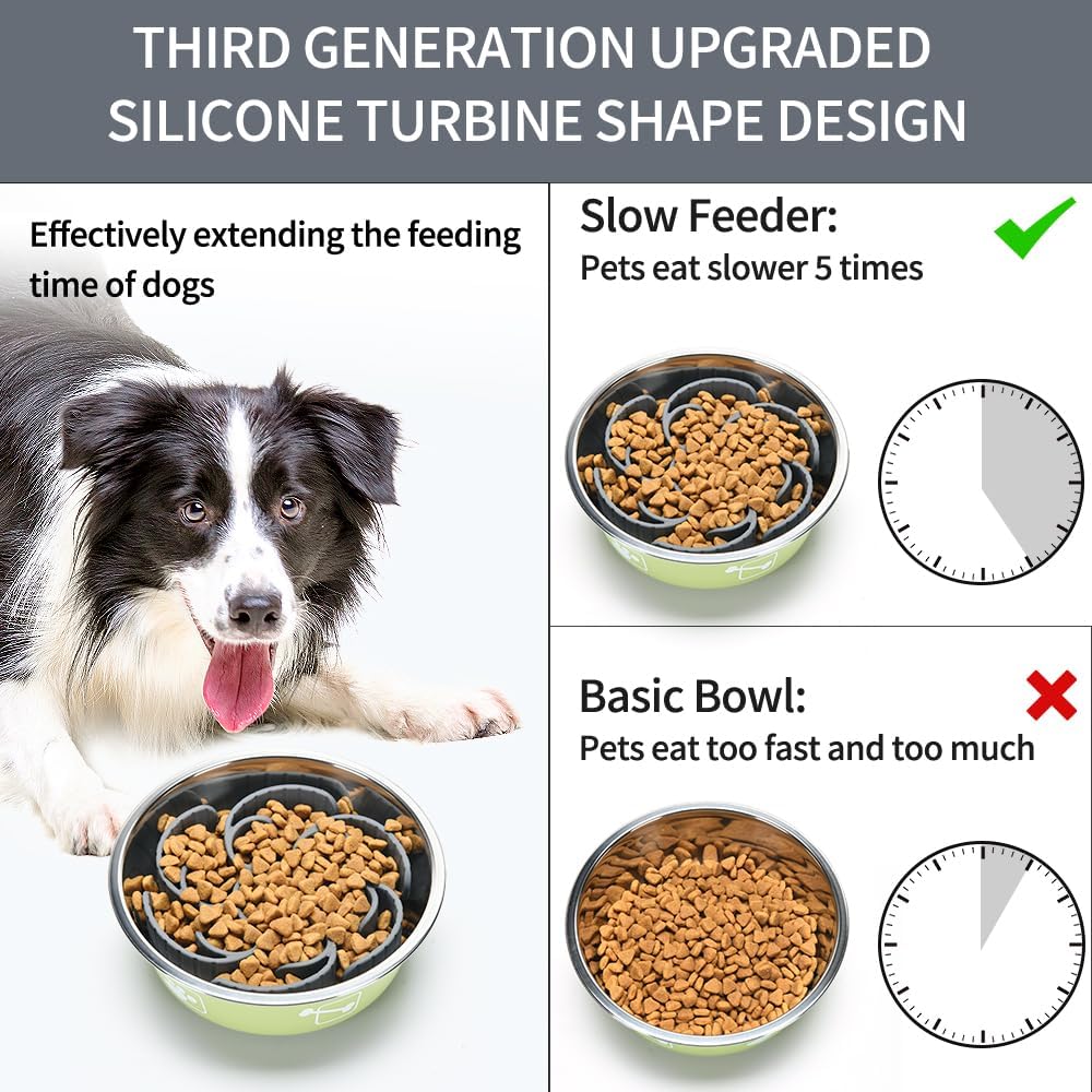 Slow Feeder Dog Bowls Insert,Third Generation upgradedSuper Firm