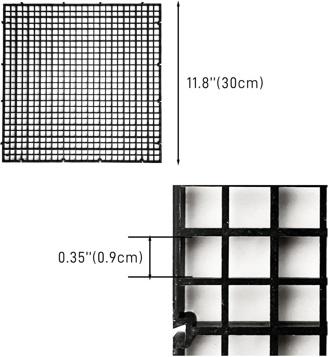 Black Aquarium Divider Panel Fish Tank Separator Plastic Grid