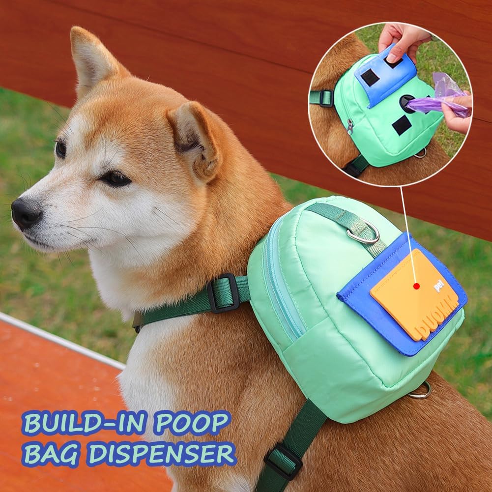 DoggieKit Dog Backpack Harness with Leash,Cute Pet Puppy Backpacks