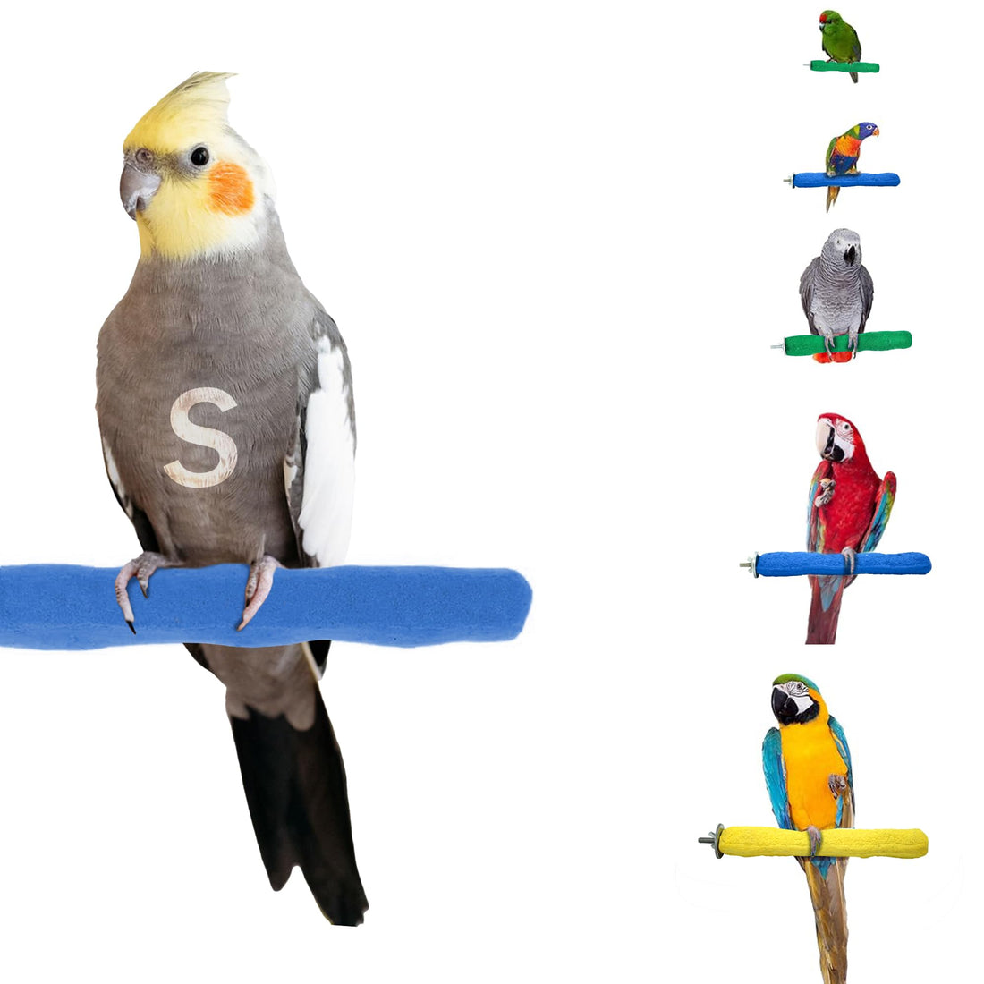 Sweet Feet and Beak Comfort Grip Safety Perch for Bird Cages