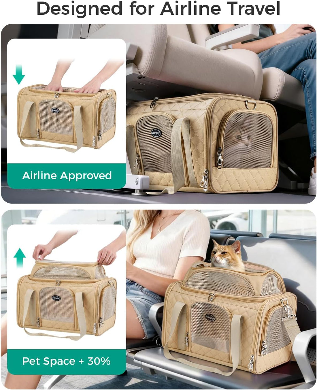 CarryTip Cat Carrier Airline Approved 17x11x9.5 Inches