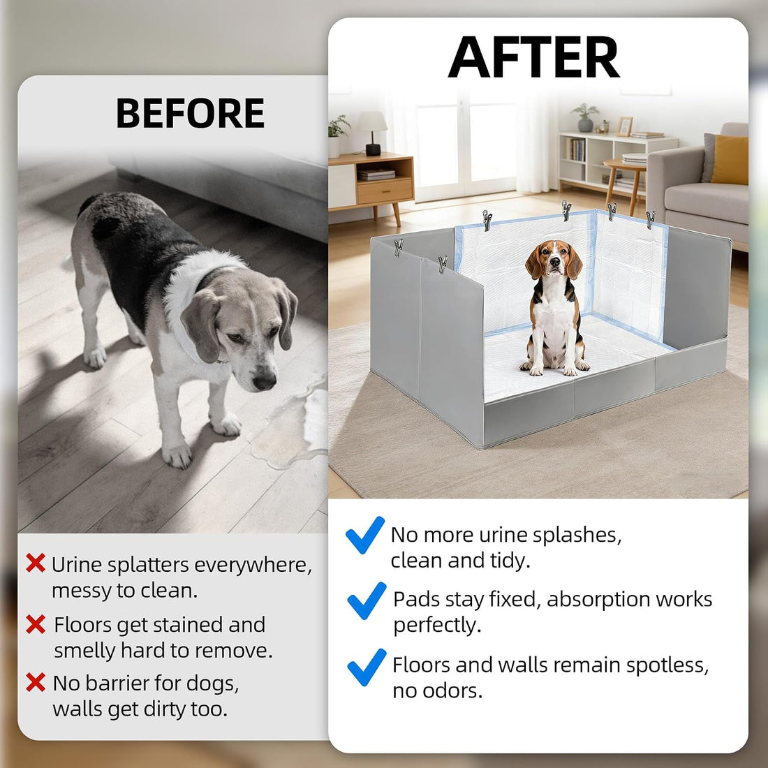 High Walls Dog Pee Pad Holder with Artificial Grass