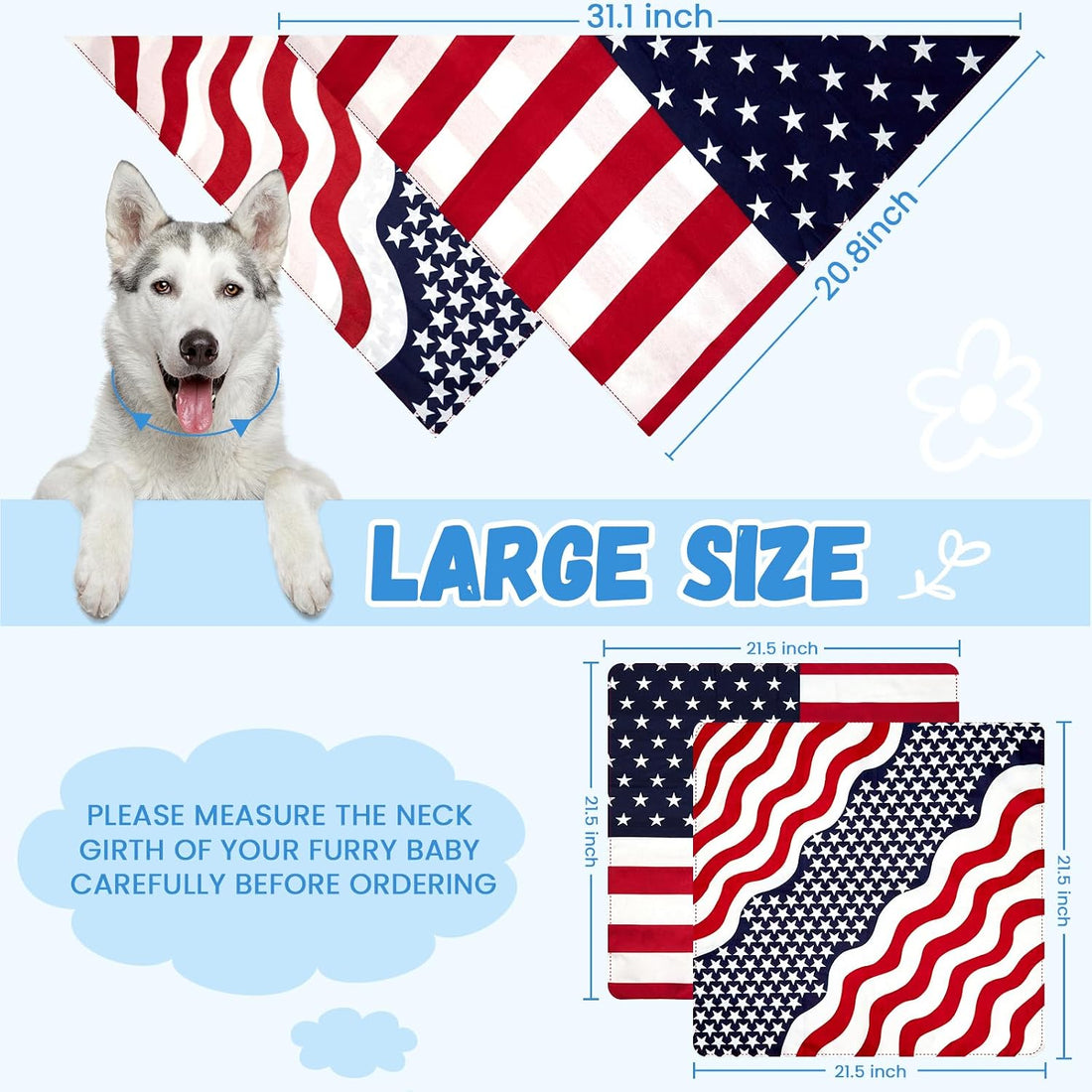 Dog Bandanas XLarge 2PCS in Storage Box