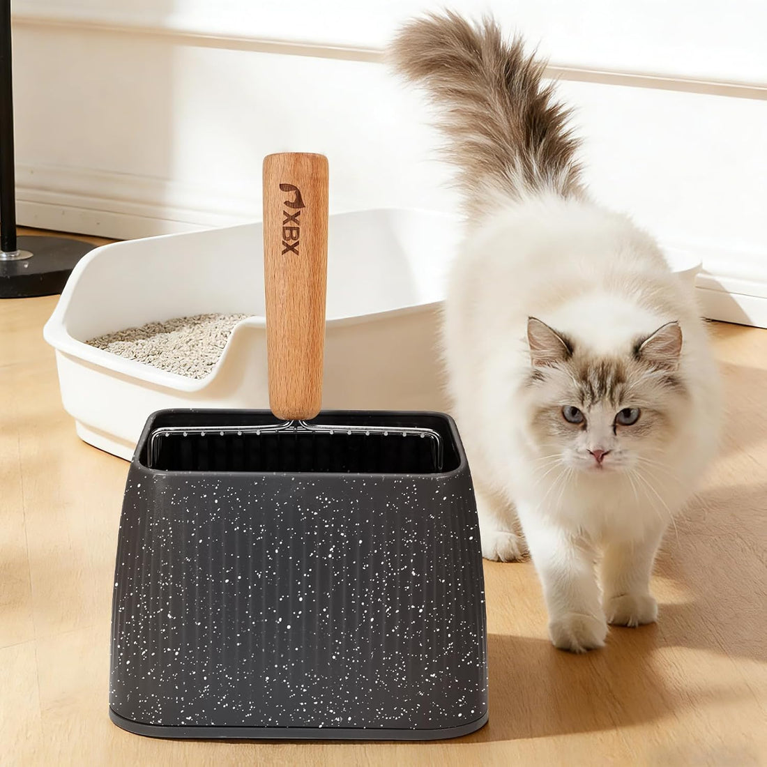 XBX Cat Litter Scoop with Holder, Heavy Duty Litter Sifter