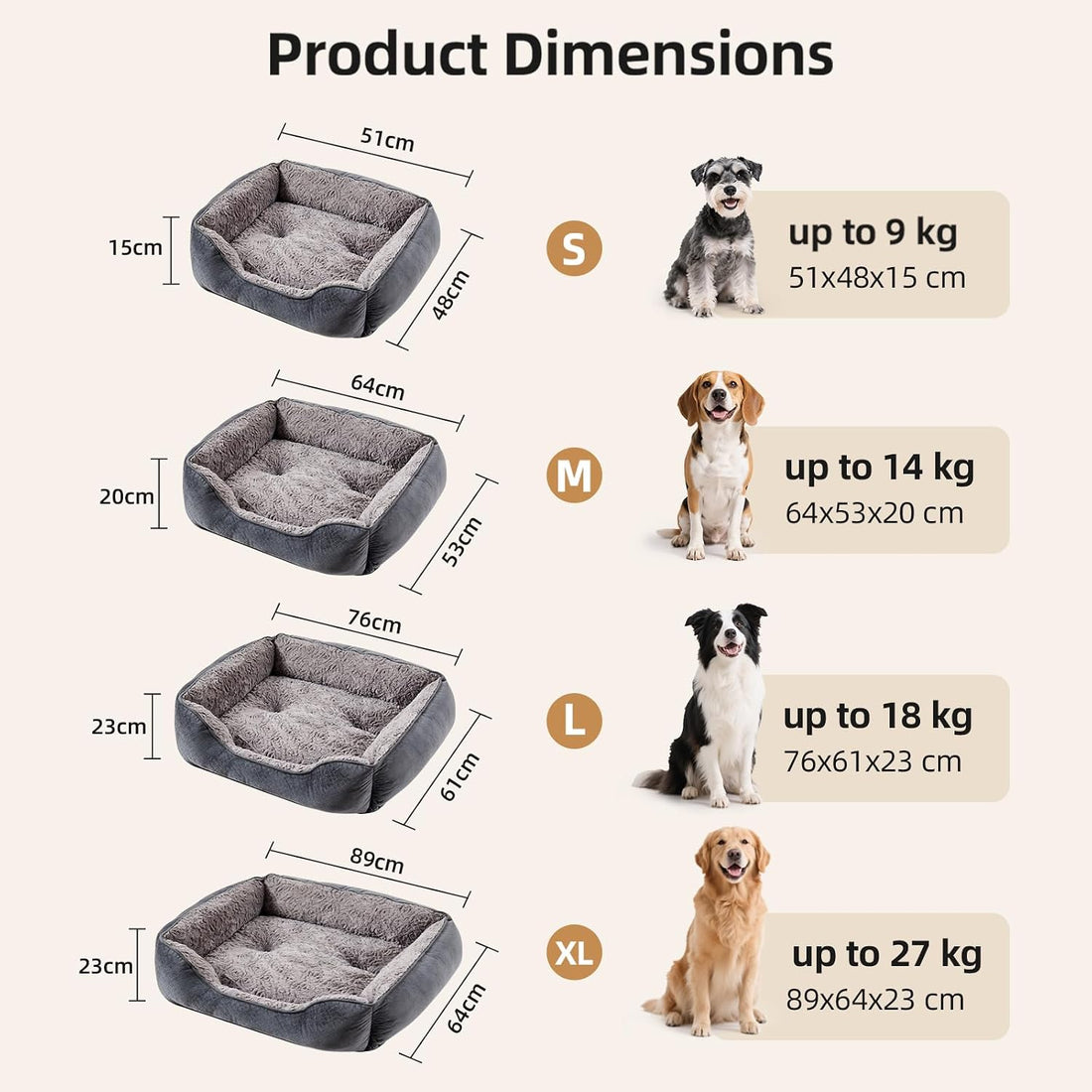 Dog Bed for Small Dogs Washable, Super Soft Durable Cat Bed