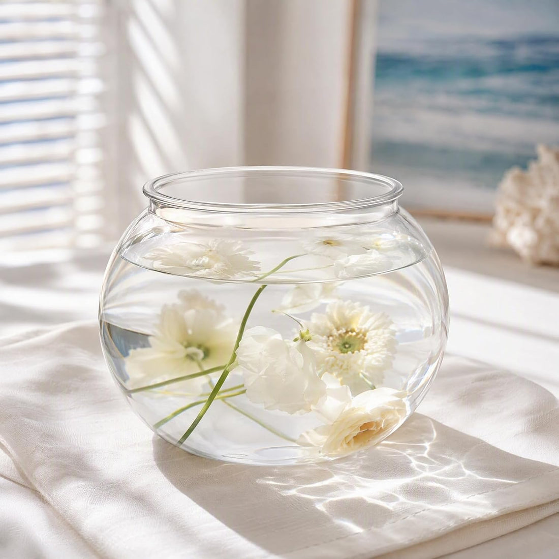 Clear Plastic Fish Bowl Round Aquarium 8.6 Inch Wide