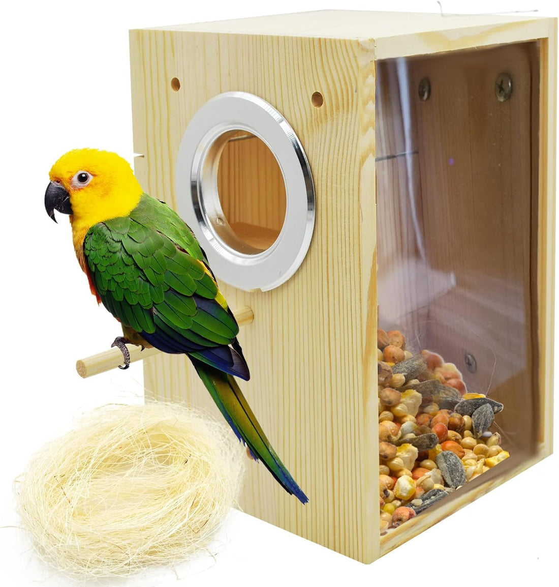 kathson Parakeet Nesting Box Transparent Bird House Bird Nest Box