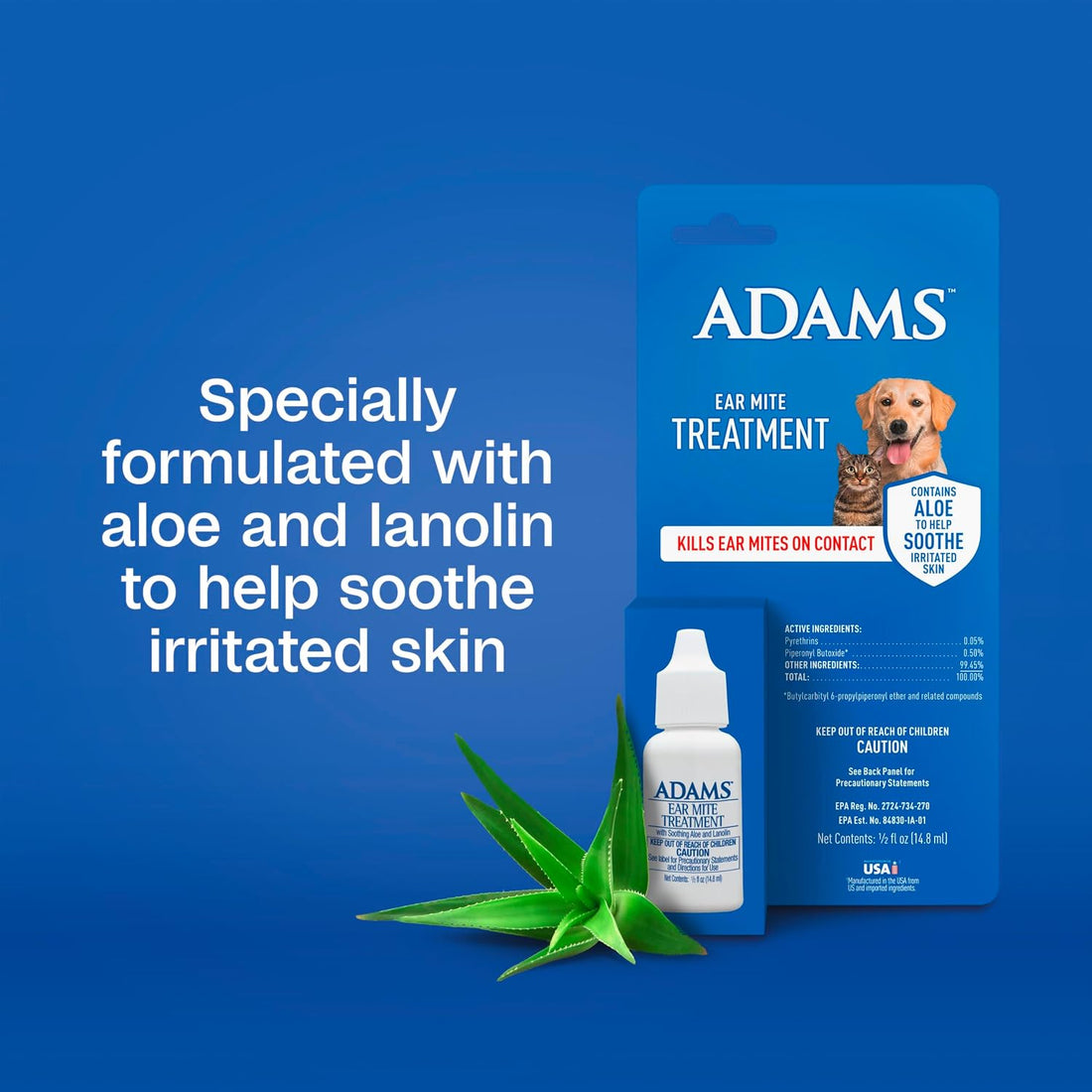 ADAMS Ear Mite Treatment for Dogs, Cats, Puppies & Kittens