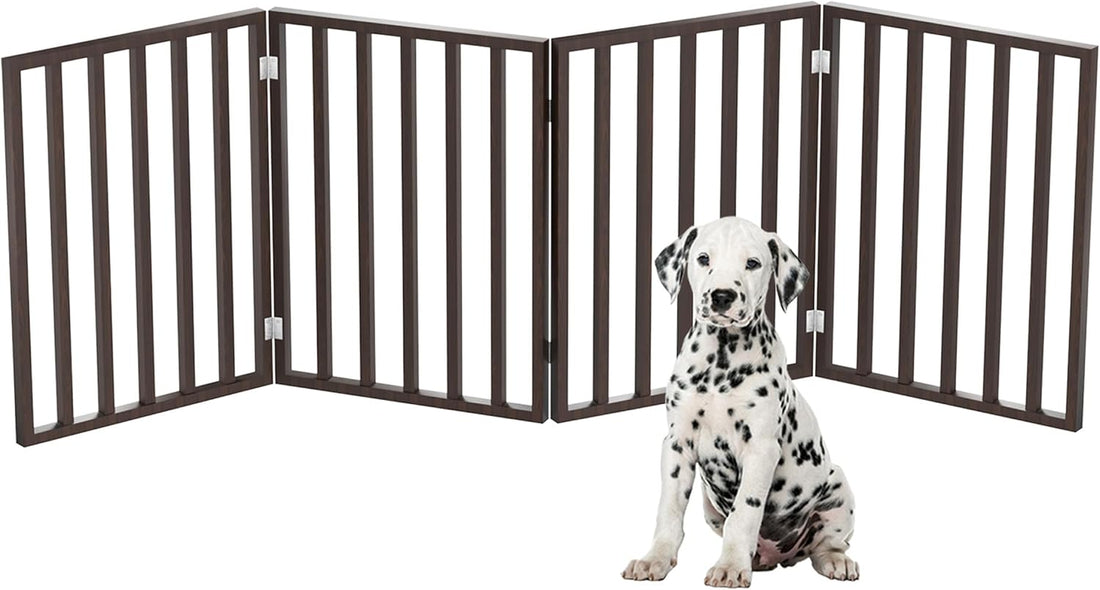 Pet Gate - 4-Panel Indoor Foldable Dog Fence for Stairs, Hallways
