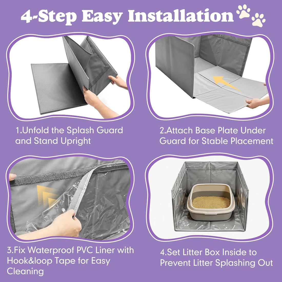 26.3x21.2x16.5 Inch Cat Litter Box Enclosure Splash Guard