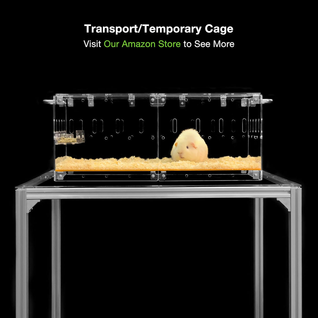 GuineaLoft™ Acrylic Cage - Small 2x1' Enclosure w/Lid & Bottom
