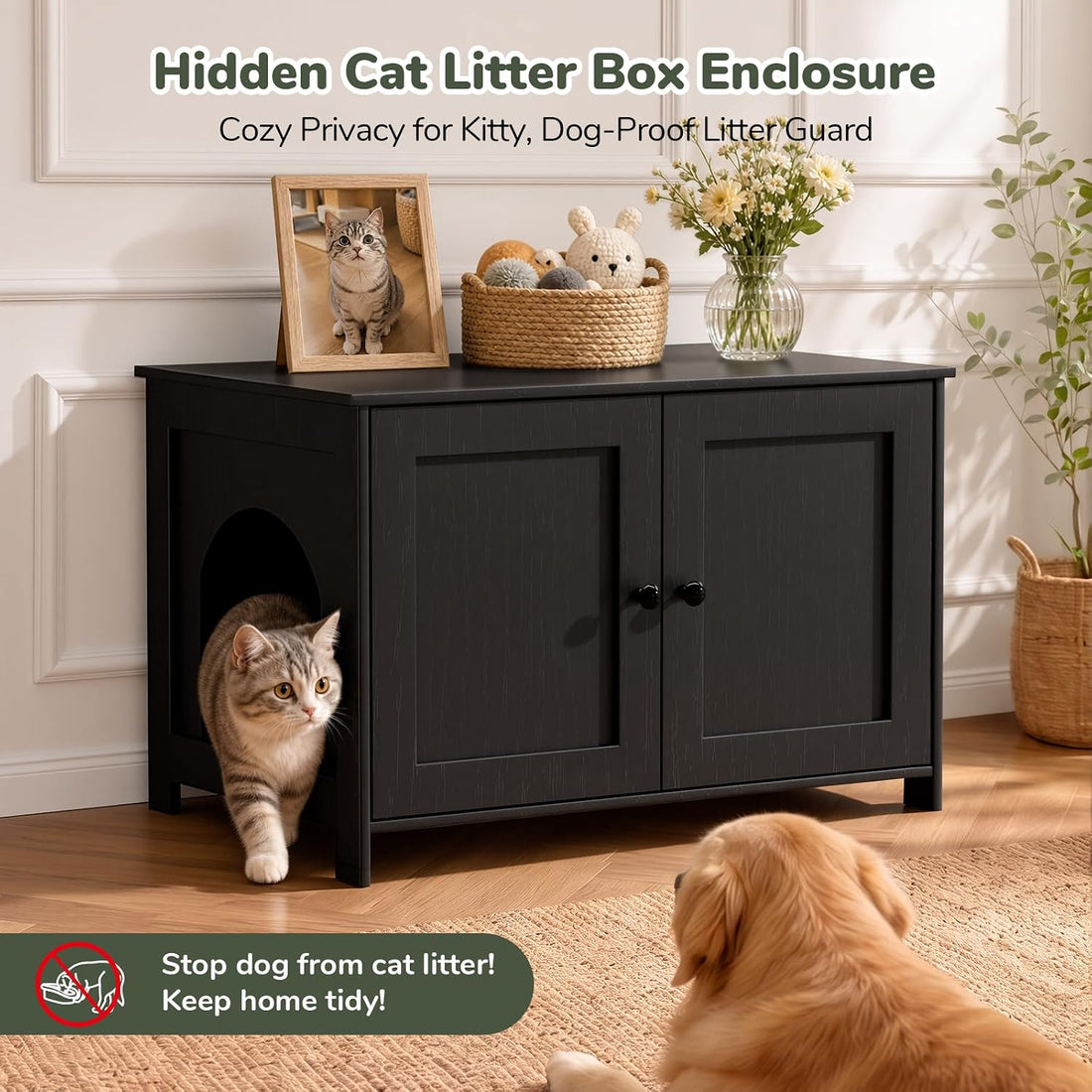 Hidden Cat Litter Box Enclosure Furniture