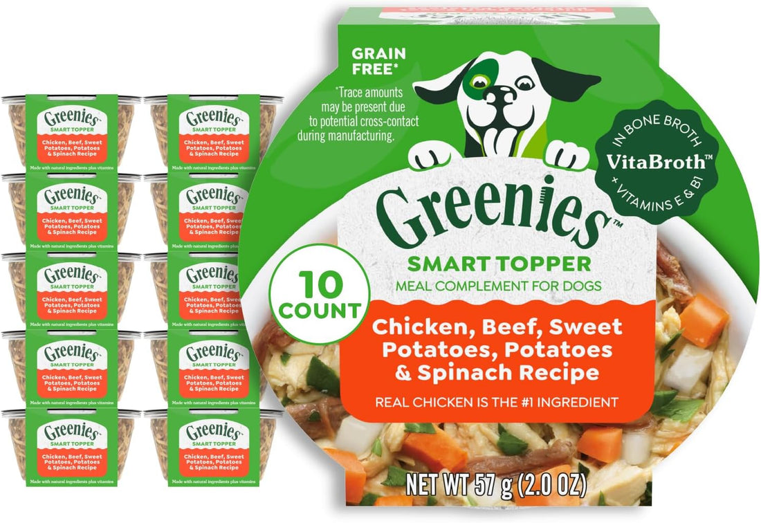 Greenies Smart Topper Wet Dog Food Complement, Beef, 2 oz, 10 ct