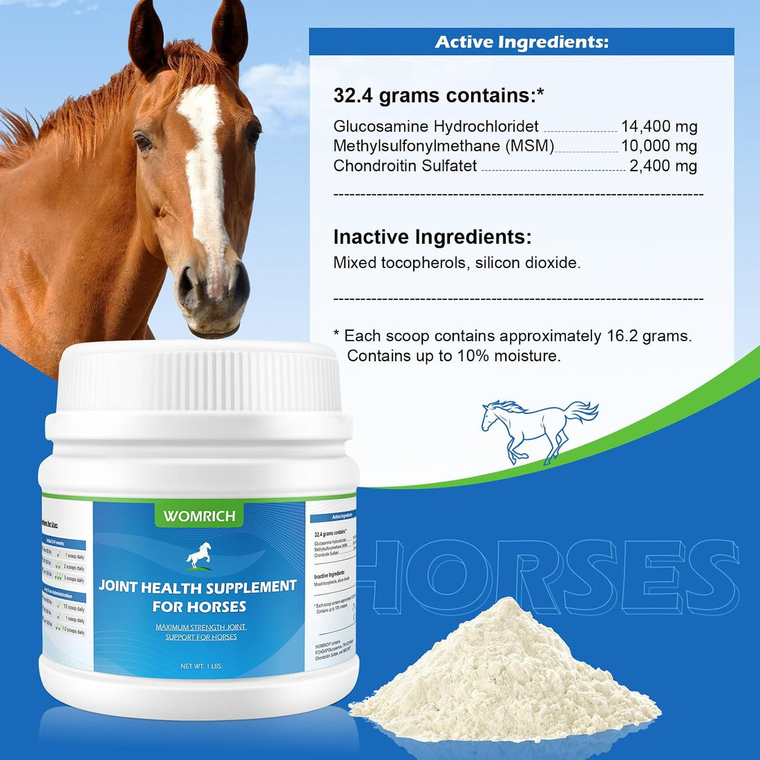 Joint Health Supplement for Horses Powder - Glucosamine, MSM