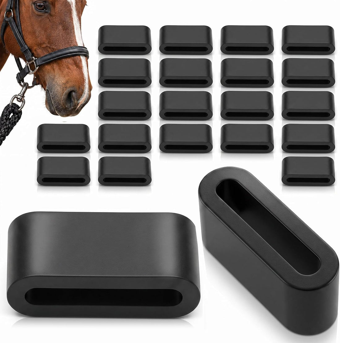 Hsei 20 Pack Rubber Bridle Keepers