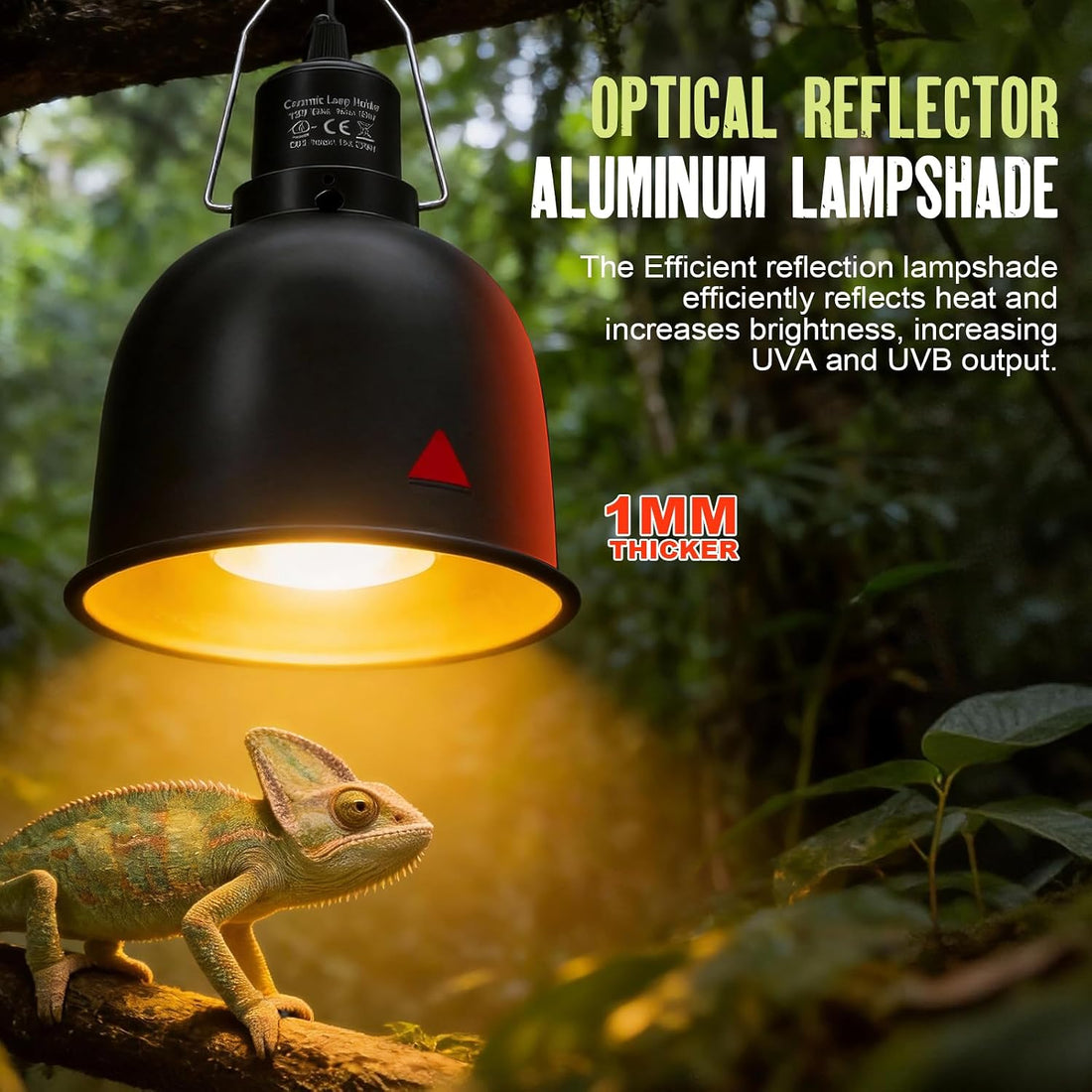 2-Pack Reptile Light Fixture 5.5in Deep Dome Reptile Lamp Fixture