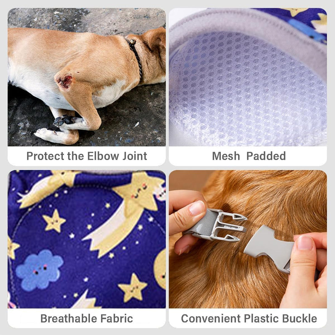 MANON ROSA Dog Elbow Pads – Knee Wrap Front Leg Sleeves for Large Dogs