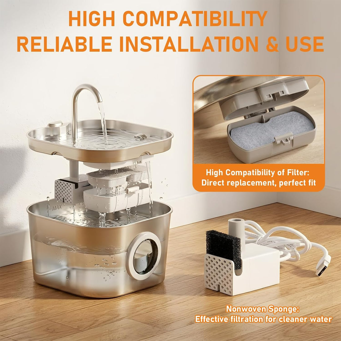 8 Pack Cat Water Fountain Filters Replacement