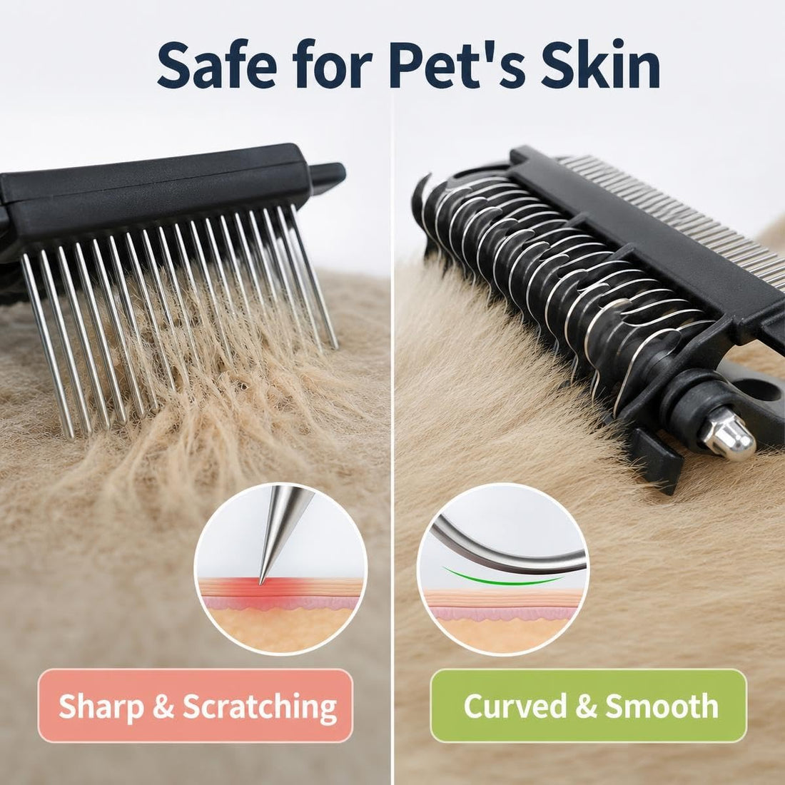 3-in-1 Pet Grooming Tool Dematting Comb Undercoat Rake Deshedding