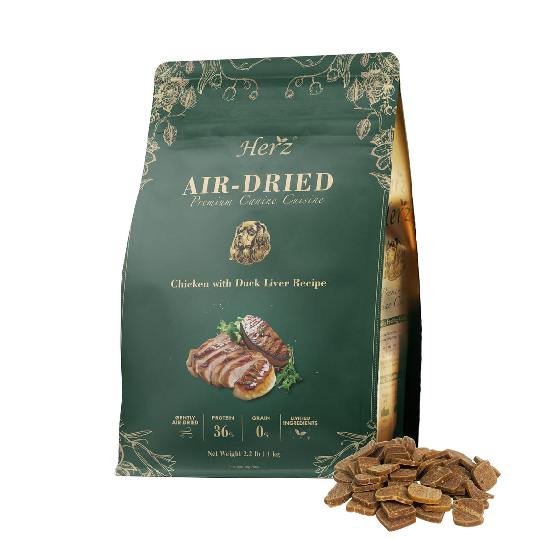 Herz Air-Dried Dog Food Chicken & Duck Liver Recipe 2.2 lb
