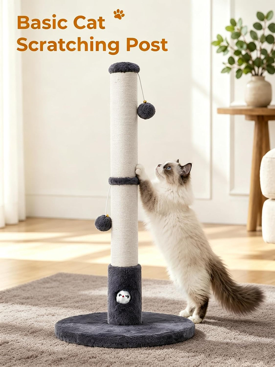 Woochpet Funny Cat Scratching Posts Sturdy Scratcher Posts 33''