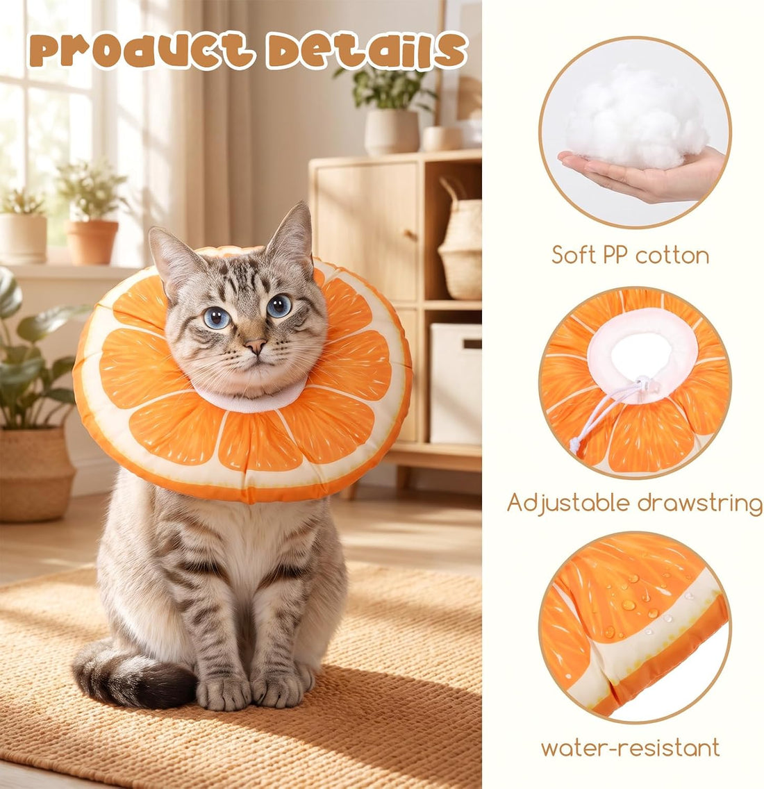 Cat Donut Collar, M Size Adjustable Cat Cone Collar for Kittens